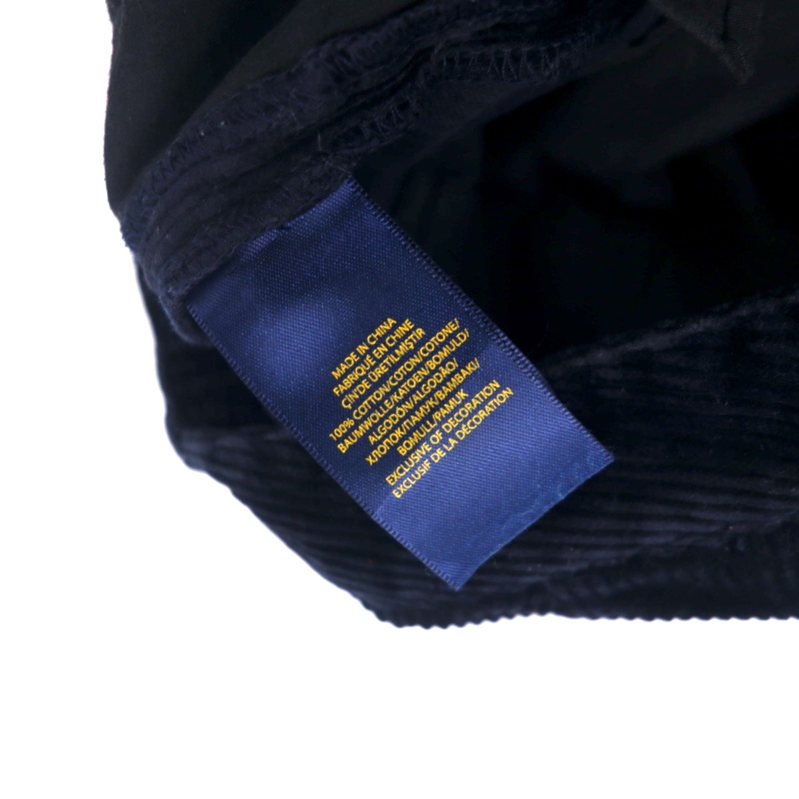 POLO RALPH LAUREN Pantaloni dritti in velluto a costine 18 blu navy cotone