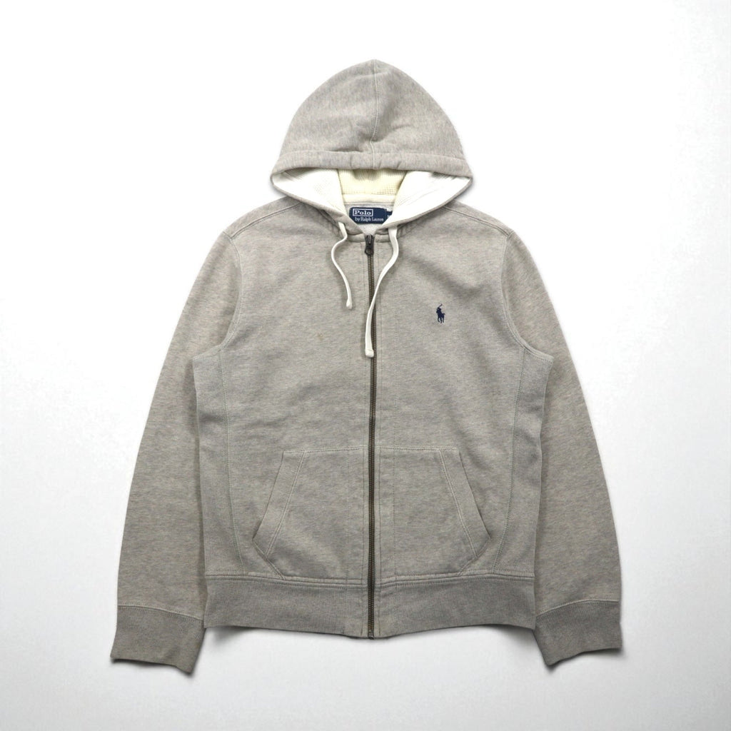 Ralph Lauren 90年代 リバースウィーブ ヘビーウェイト ジップパーカー M グレー スモールポニー刺繡