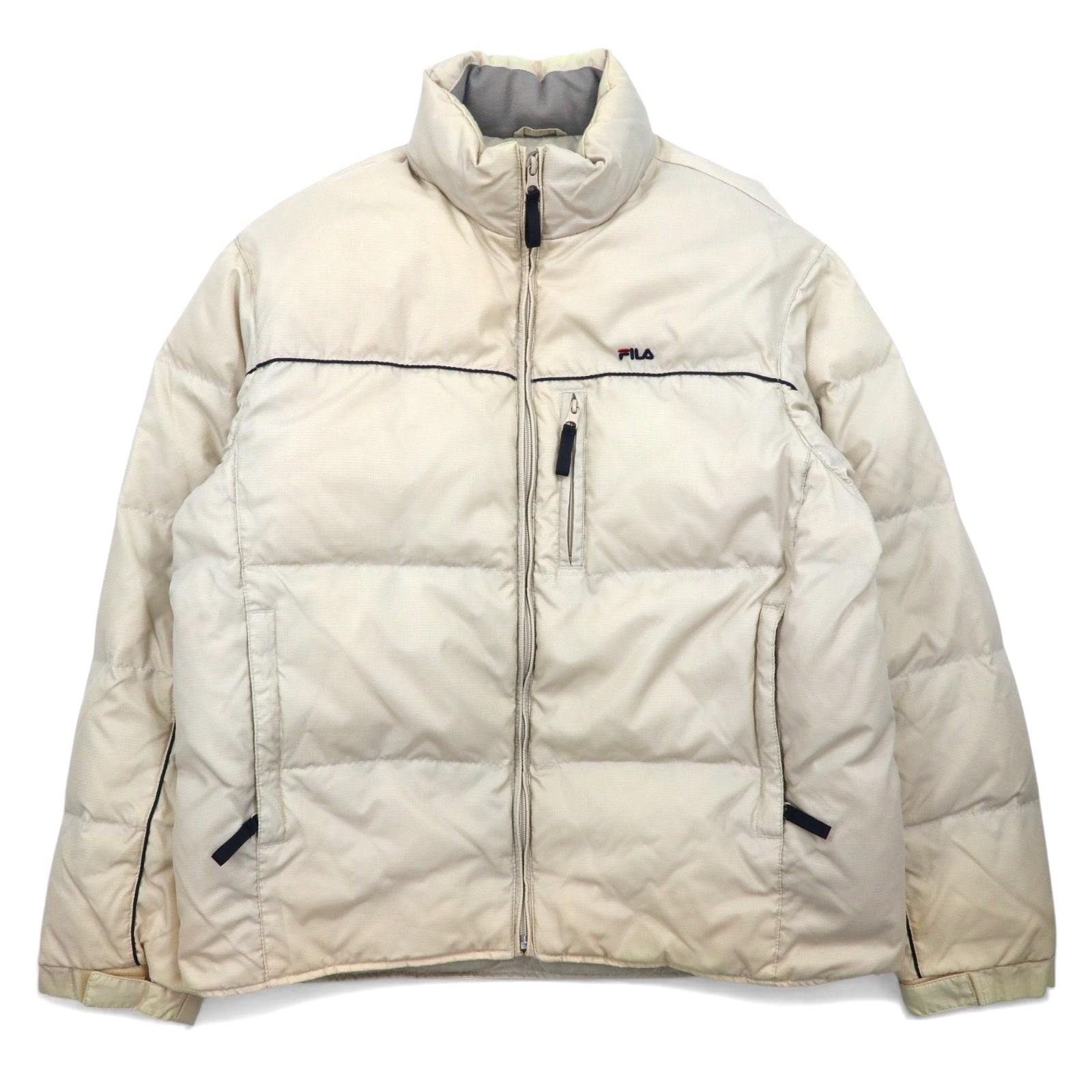 FILA Piumino M Beige Nylon Cappuccio richiudibile Coulisse Logo ricamato