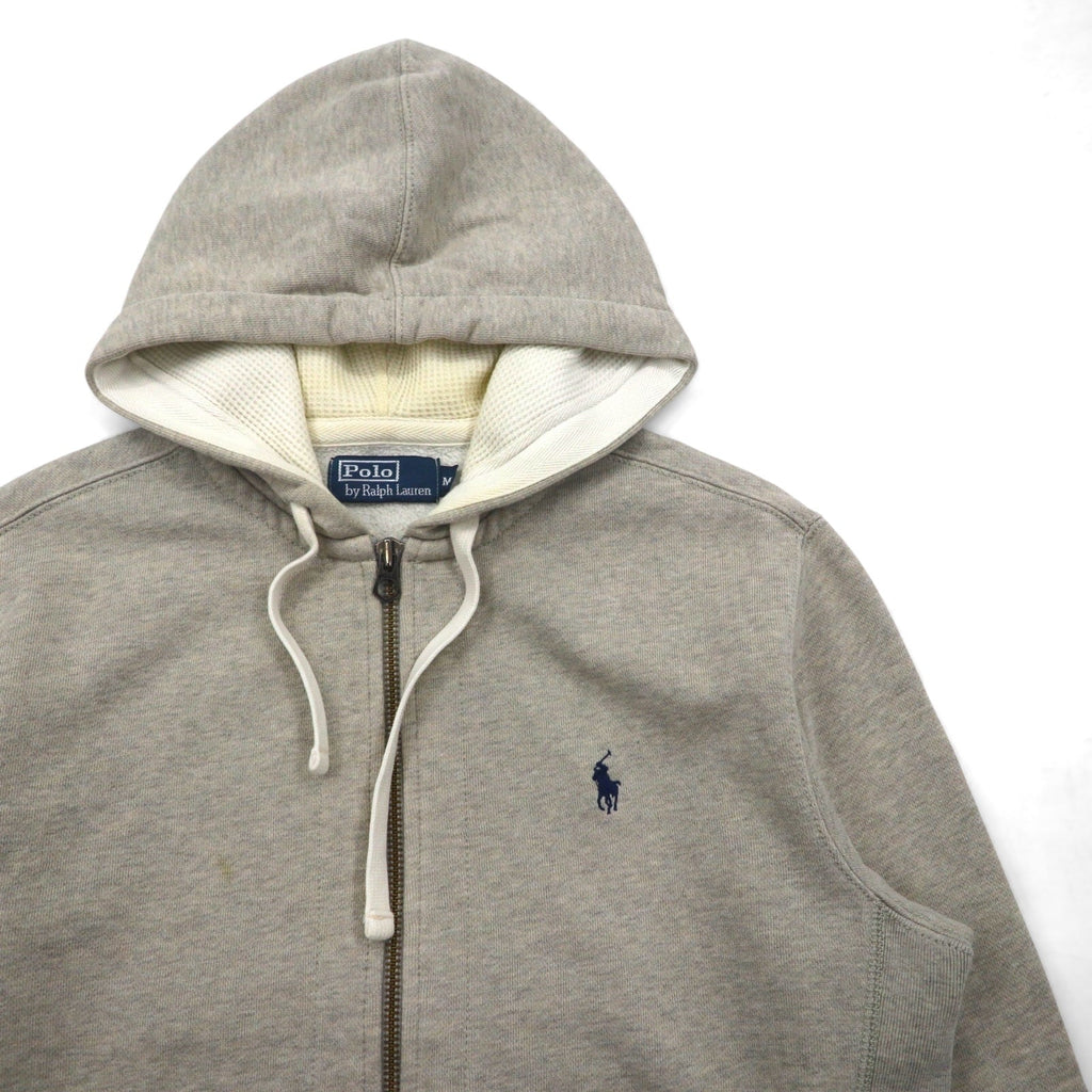 Ralph Lauren 90年代 リバースウィーブ ヘビーウェイト ジップパーカー M グレー スモールポニー刺繡