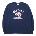 The Cotton Exchange Fatto negli USA anni '90 Stampa college Felpa XL Navy Cotone GONZA BASKETBALL Logo ad arco
