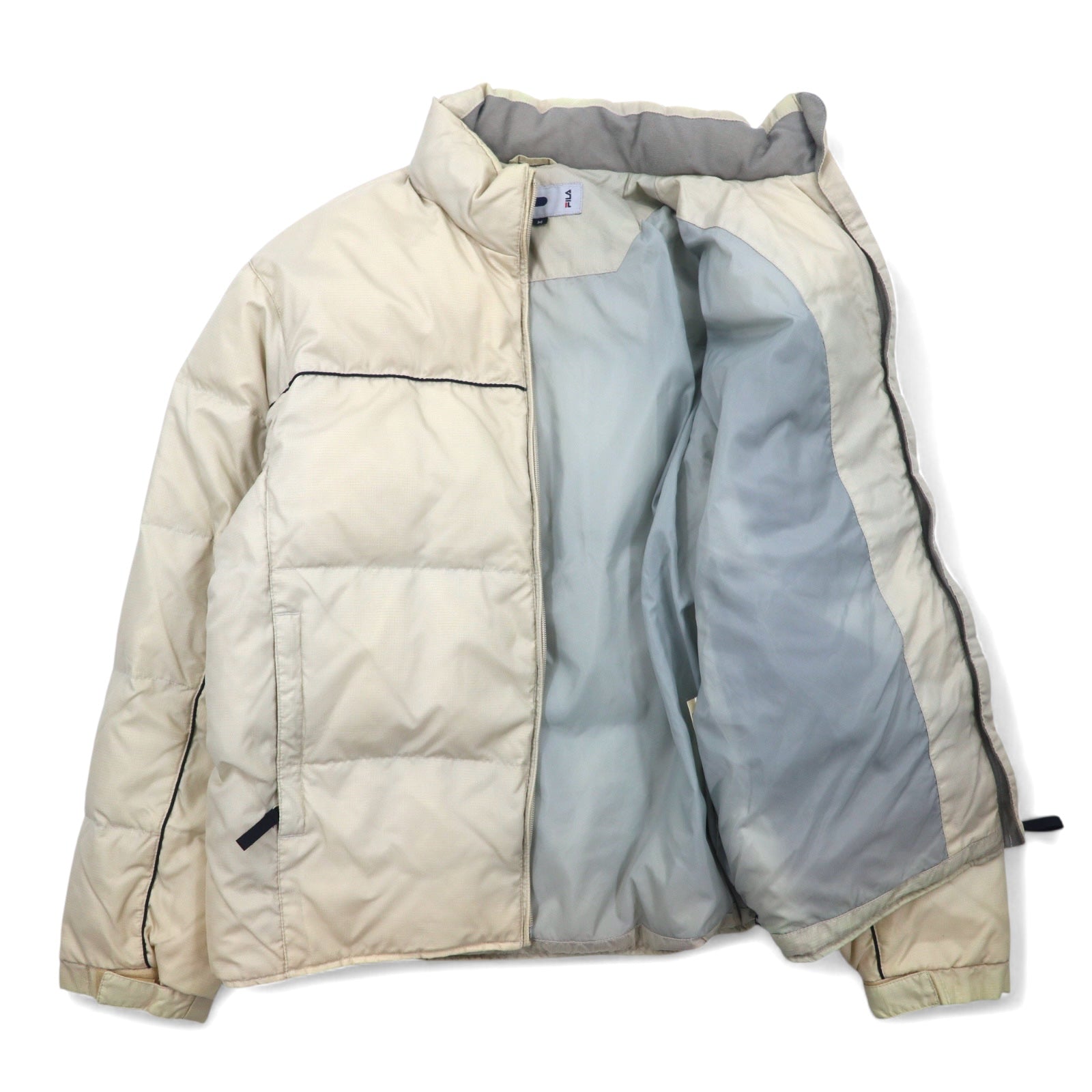 FILA Piumino M Beige Nylon Cappuccio richiudibile Coulisse Logo ricamato