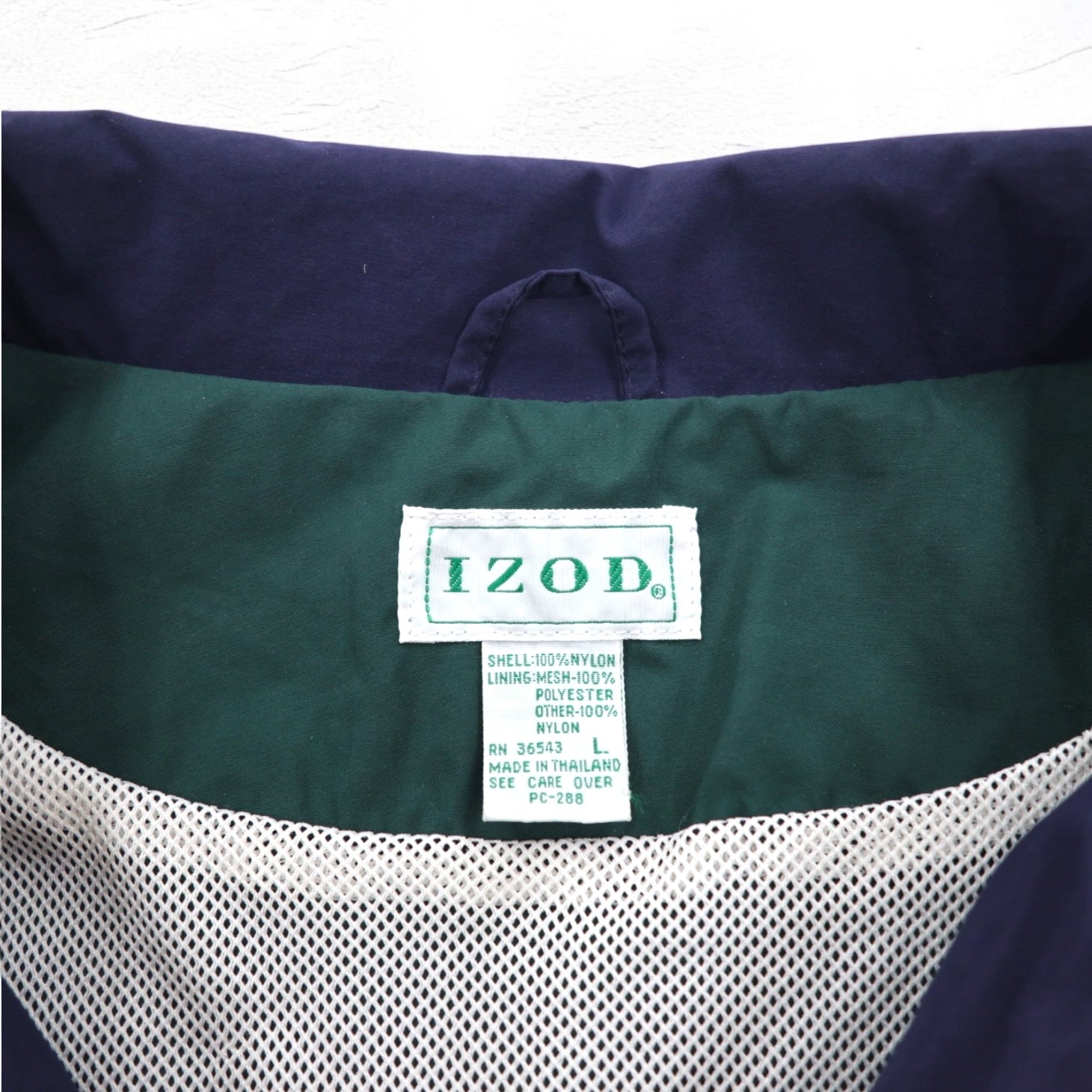 Giacca a vento vintage anni '90 IZOD, anni '90, color block, giacca in nylon, tuta da ginnastica, taglia L, fodera in rete