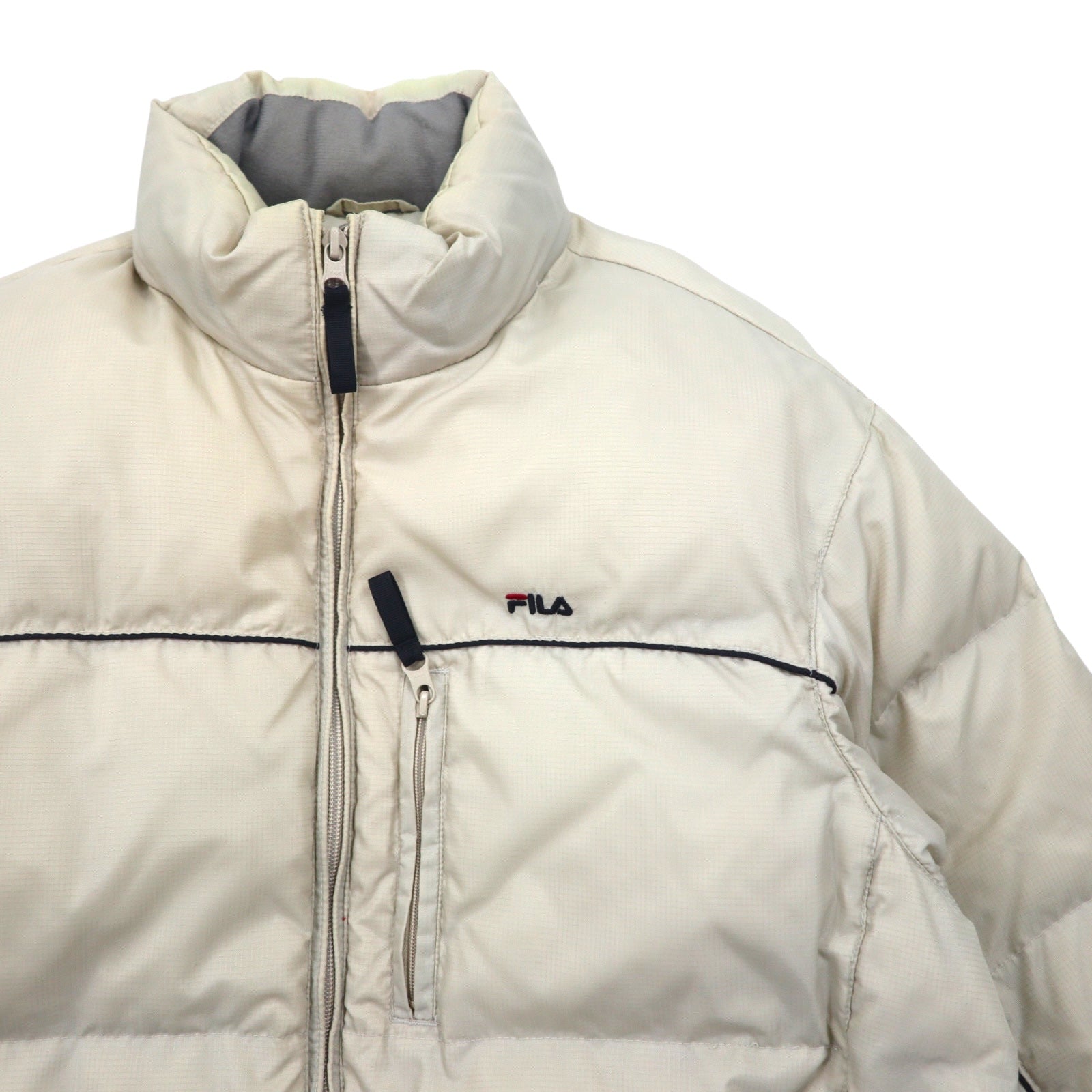 FILA Piumino M Beige Nylon Cappuccio richiudibile Coulisse Logo ricamato