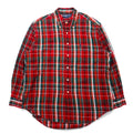 RALPH LAUREN anni '90 camicia flanella button-down BLAIRE L quadri rossa ricamo piccolo pony