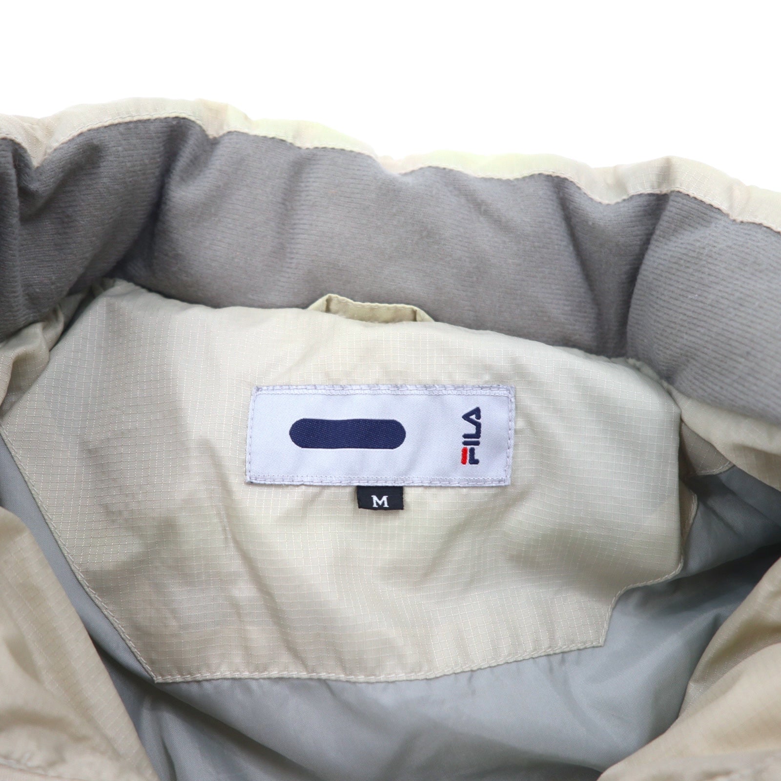 FILA Piumino M Beige Nylon Cappuccio richiudibile Coulisse Logo ricamato
