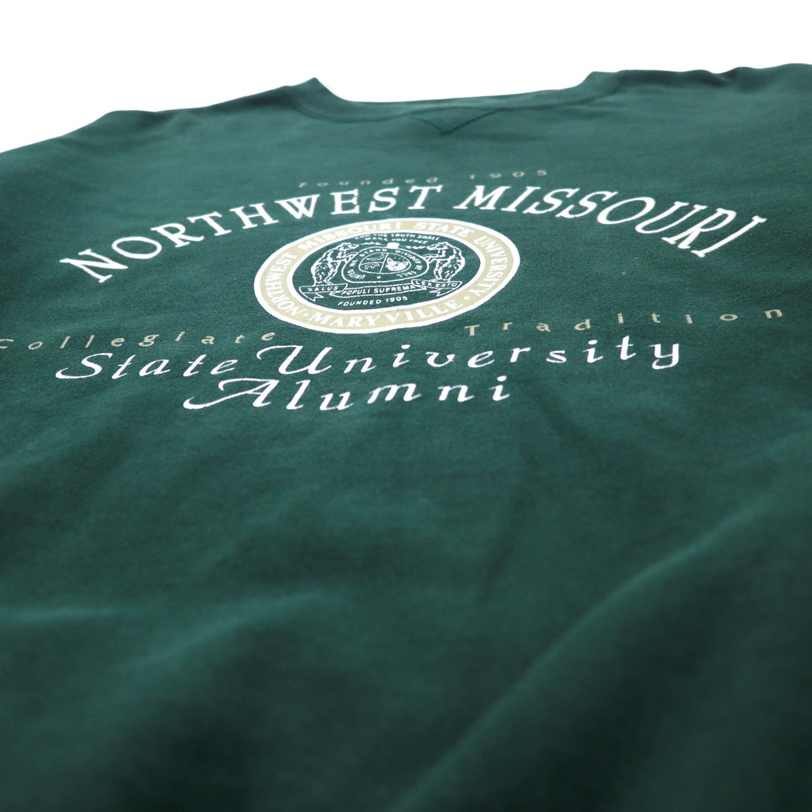 GEAR FOR SPORTS 90年代 BIG COTTON カレッジ プリント スウェット XXL グリーン コットン 前V NORTH WEST MISSOURI アーチロゴ ビッグサイズ