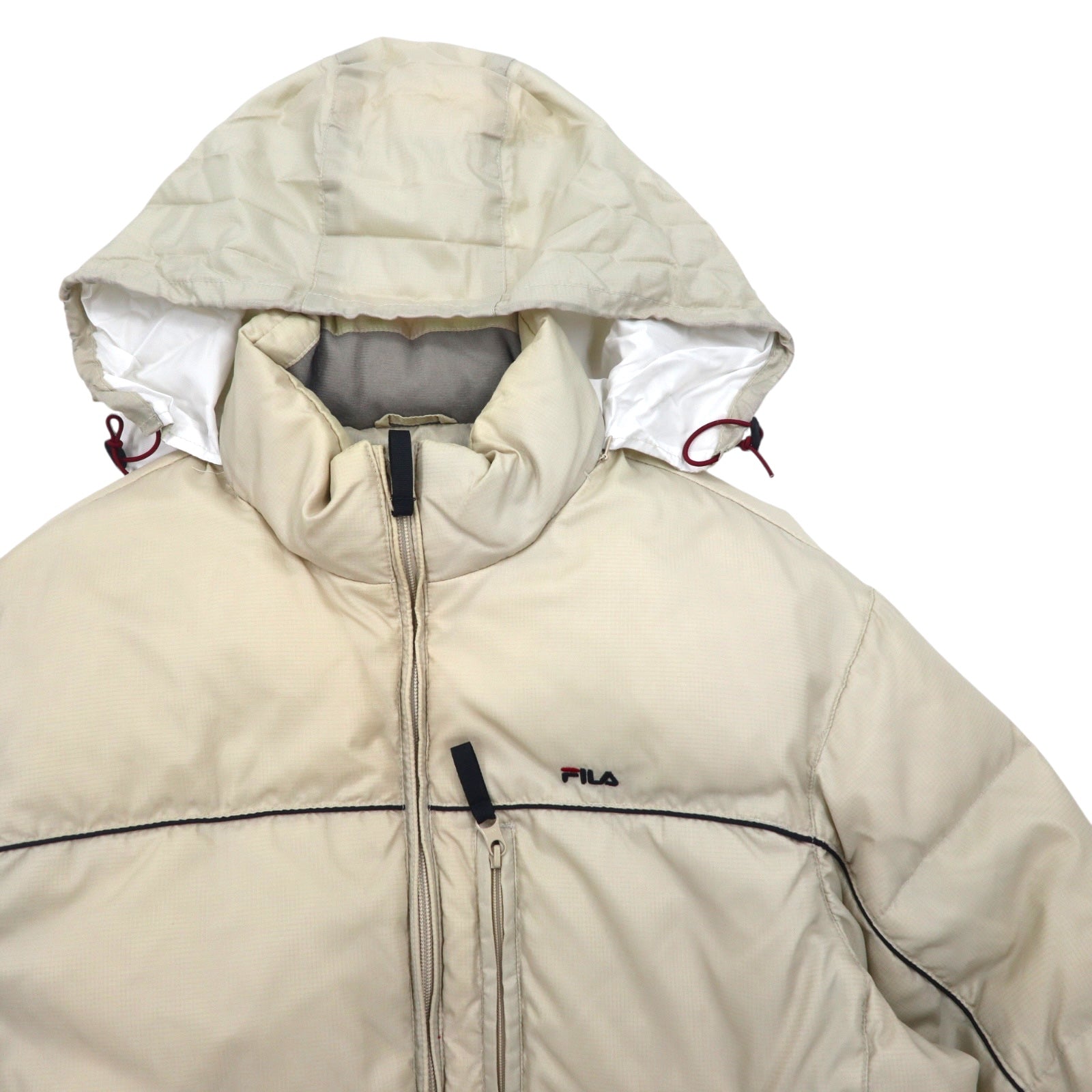 FILA Piumino M Beige Nylon Cappuccio richiudibile Coulisse Logo ricamato
