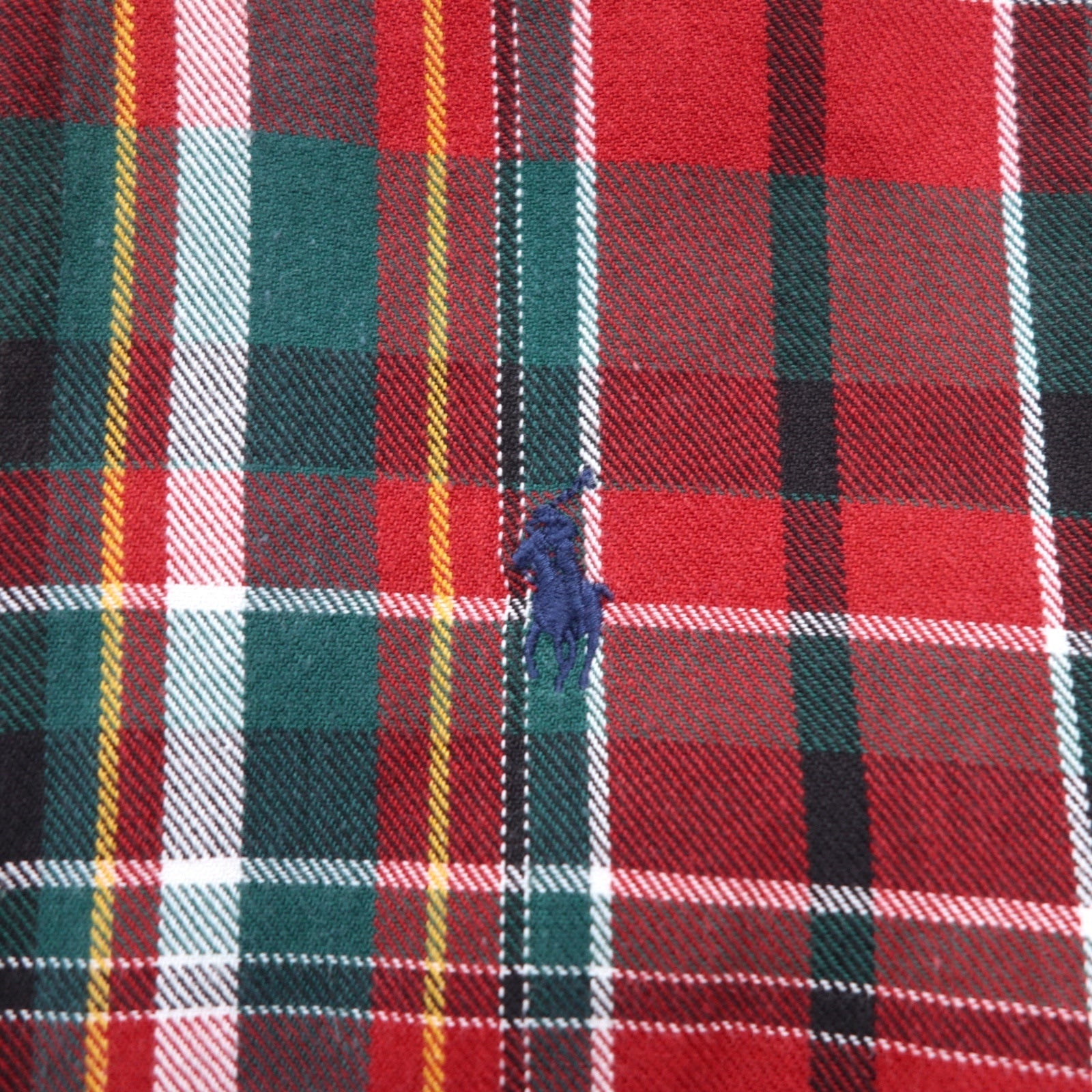 RALPH LAUREN anni '90 camicia flanella button-down BLAIRE L quadri rossa ricamo piccolo pony