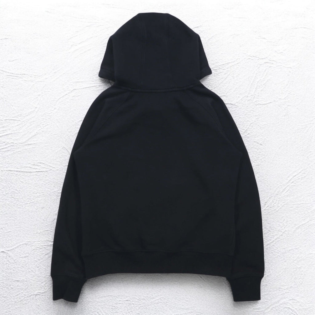 adidas Originals Felpa con Cappuccio con Stampa Logo Trifoglio XL Nera Interno Felpato AY6630