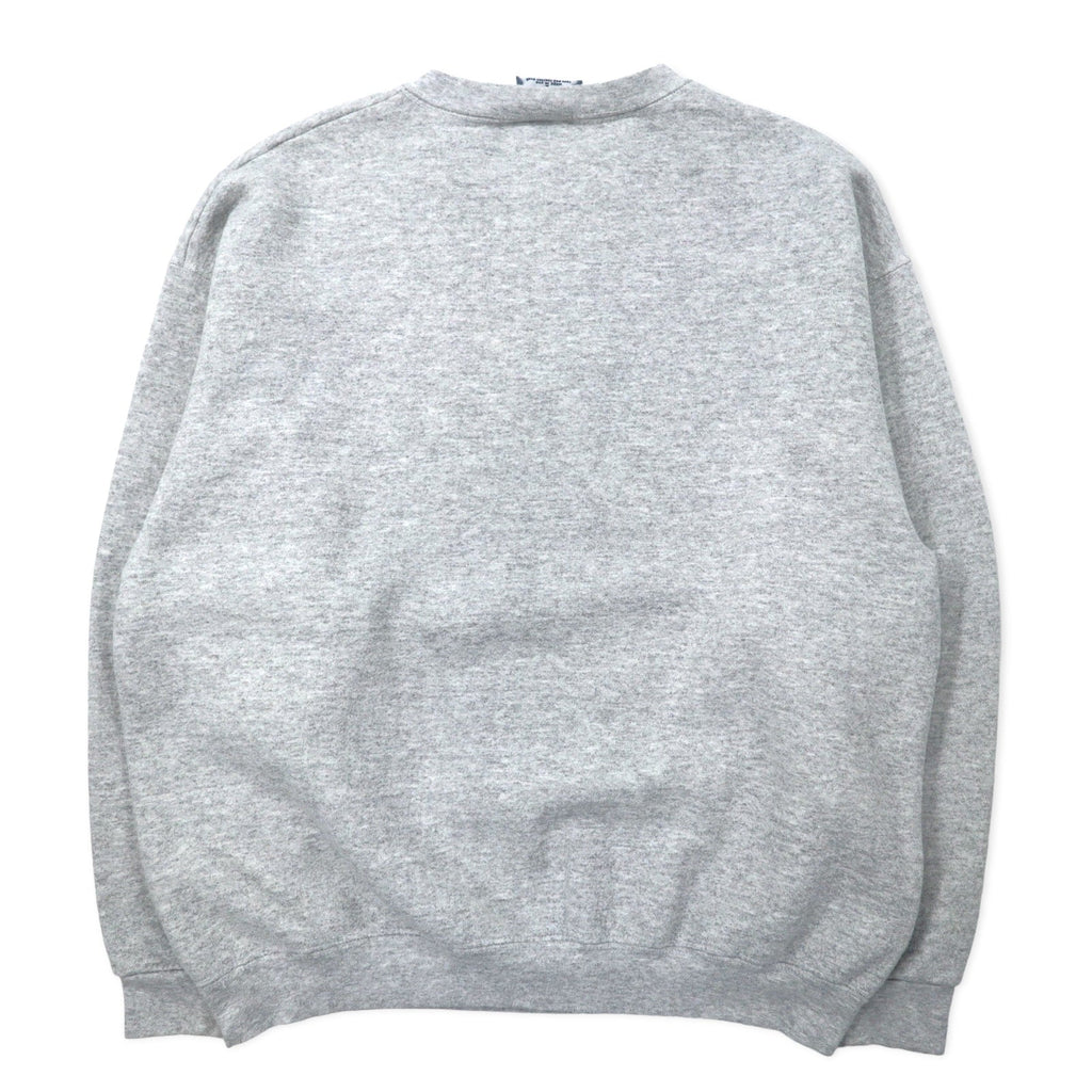 Felpa Lee USA anni '90 ULTRAWEIGHT con stampa college L grigio cotone felpata ALPHA CHI OMEGA con logo ad arco