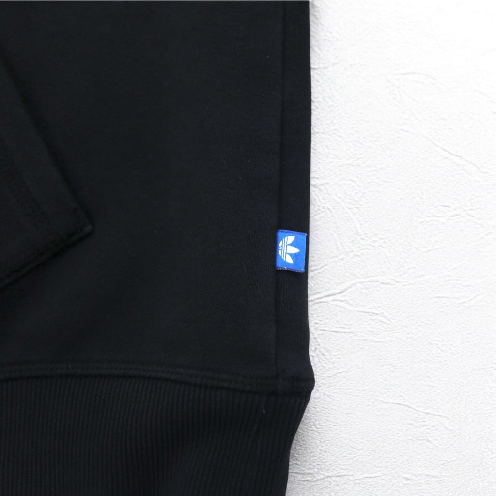 adidas Originals Felpa con Cappuccio con Stampa Logo Trifoglio XL Nera Interno Felpato AY6630