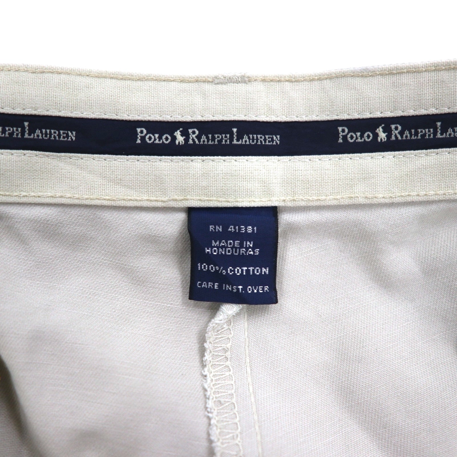 POLO RALPH LAUREN anni '90, pantaloni chino larghi a due pinces, taglia M, beige, cotone