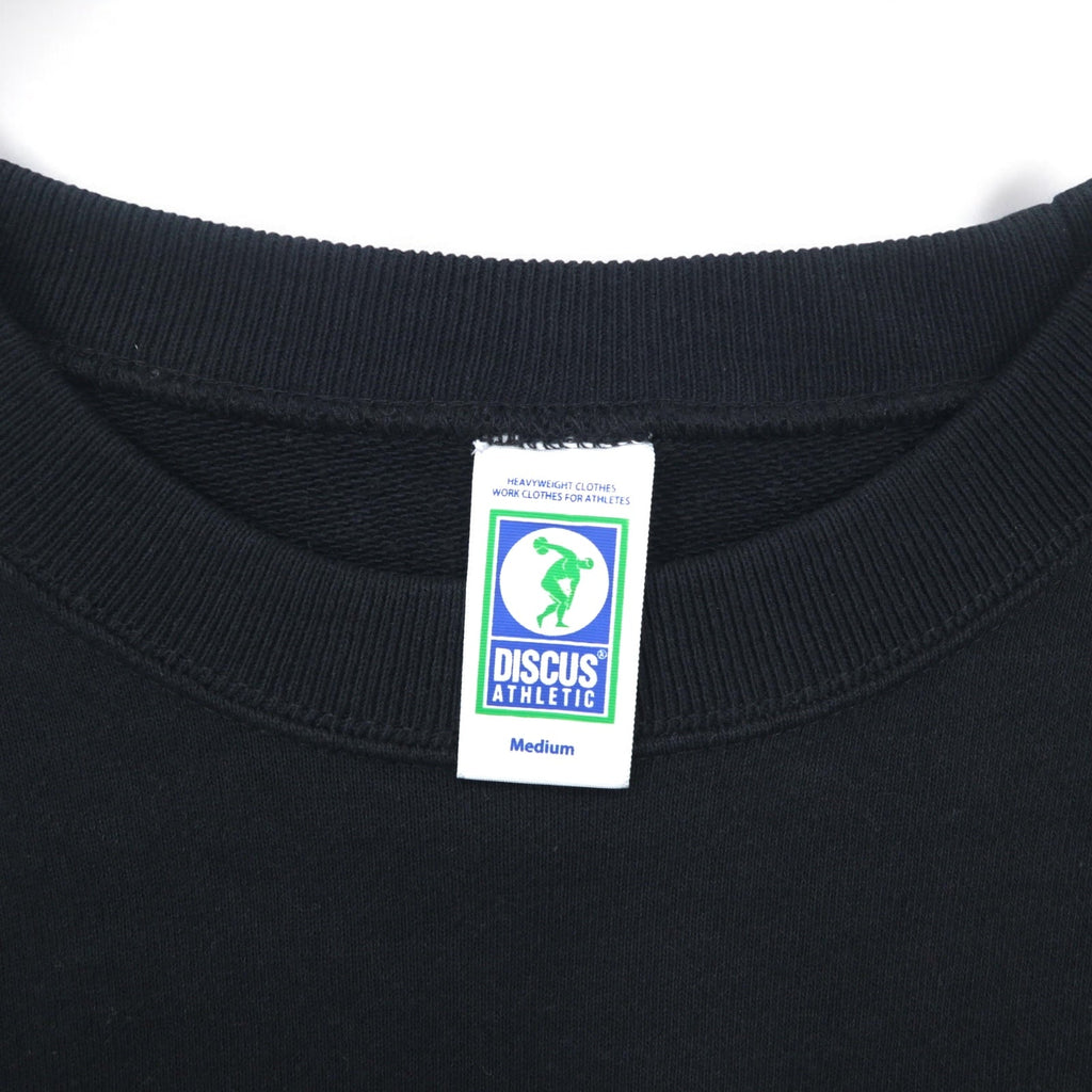 DISCUS ATHLETIC Felpa Girocollo M Nera Cotone Stampa Logo