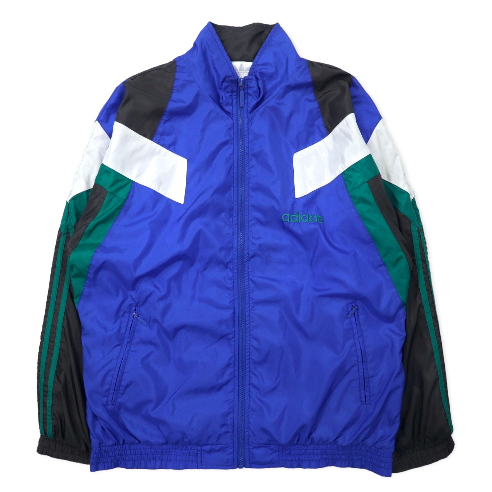 Giacca in nylon adidas anni '90, giacca da pista F180 blu, logo a trifoglio, etichetta argentata, taglia grande