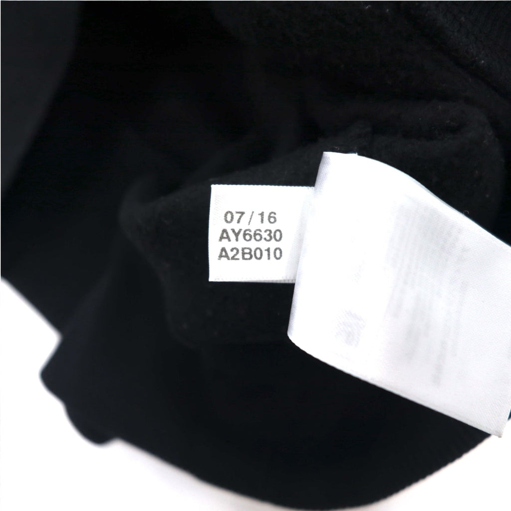 adidas Originals Felpa con Cappuccio con Stampa Logo Trifoglio XL Nera Interno Felpato AY6630