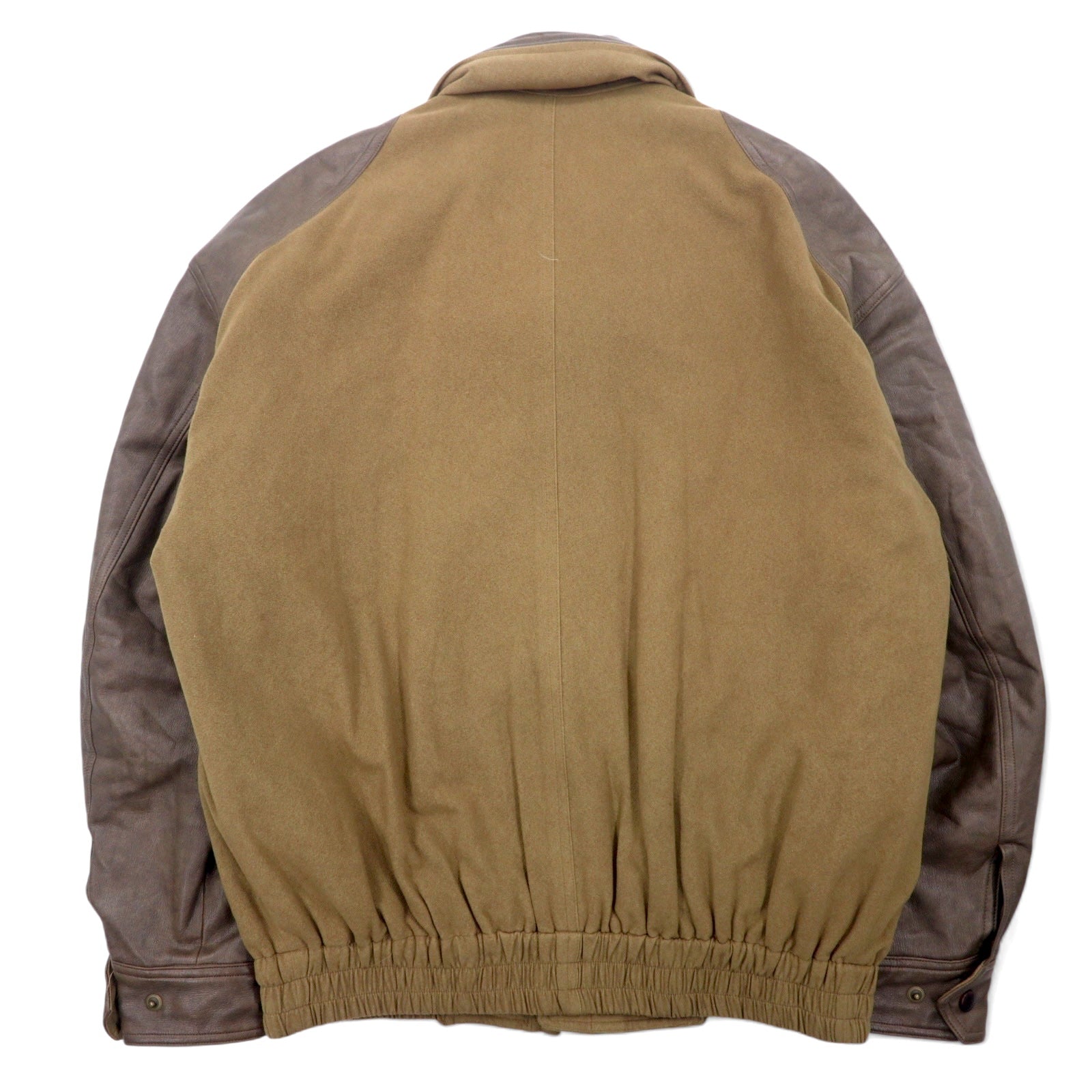 LANCEL Giubbotto bomber con inserti in materiali diversi, taglia M, marrone, in poliestere, con cappuccio ripiegabile, made in Japan