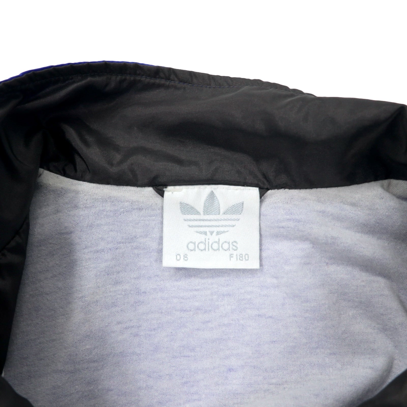 Giacca in nylon adidas anni '90, giacca da pista F180 blu, logo a trifoglio, etichetta argentata, taglia grande