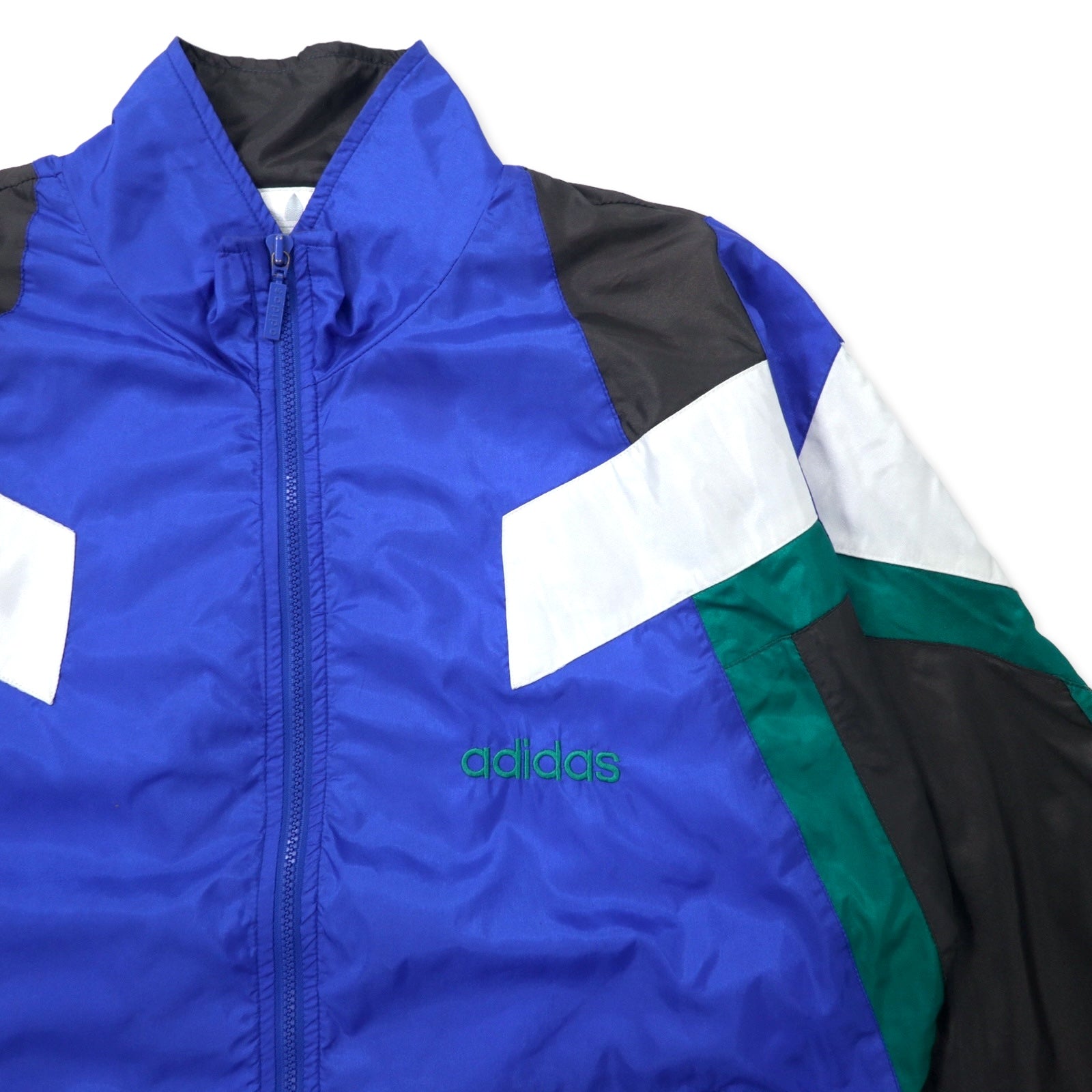 Giacca in nylon adidas anni '90, giacca da pista F180 blu, logo a trifoglio, etichetta argentata, taglia grande