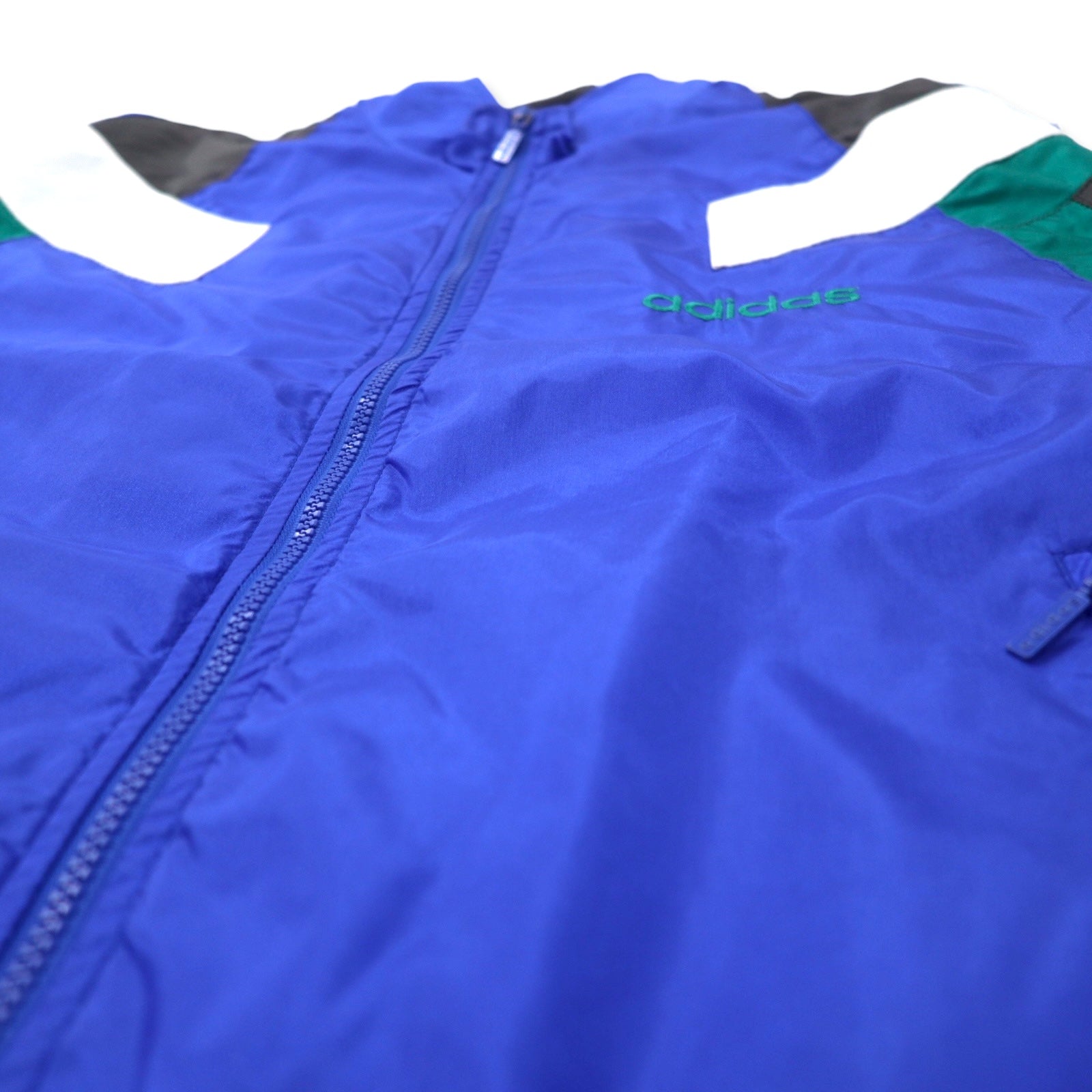 Giacca in nylon adidas anni '90, giacca da pista F180 blu, logo a trifoglio, etichetta argentata, taglia grande