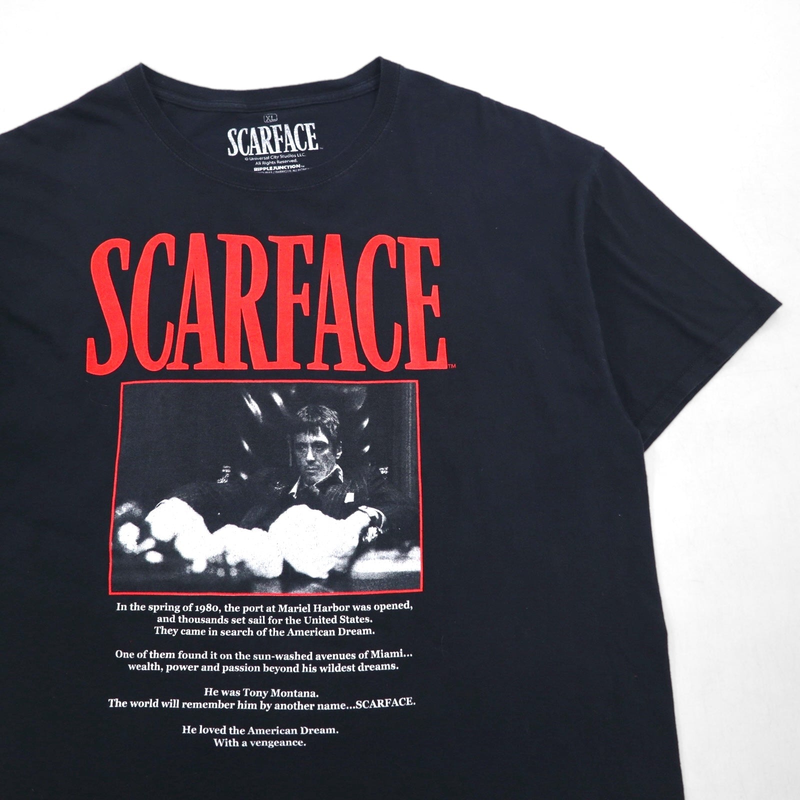 SCARFACE film T-shirt XL nero cotone Al Pacino RIPPLE JUNCTION Made in Honduras