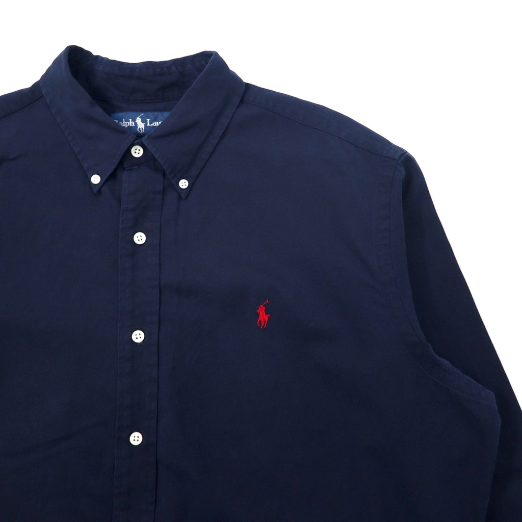 Ralph Lauren Anni '90 Camicia button-down Classic Fit XL Cotone blu scuro Ricamo piccolo pony