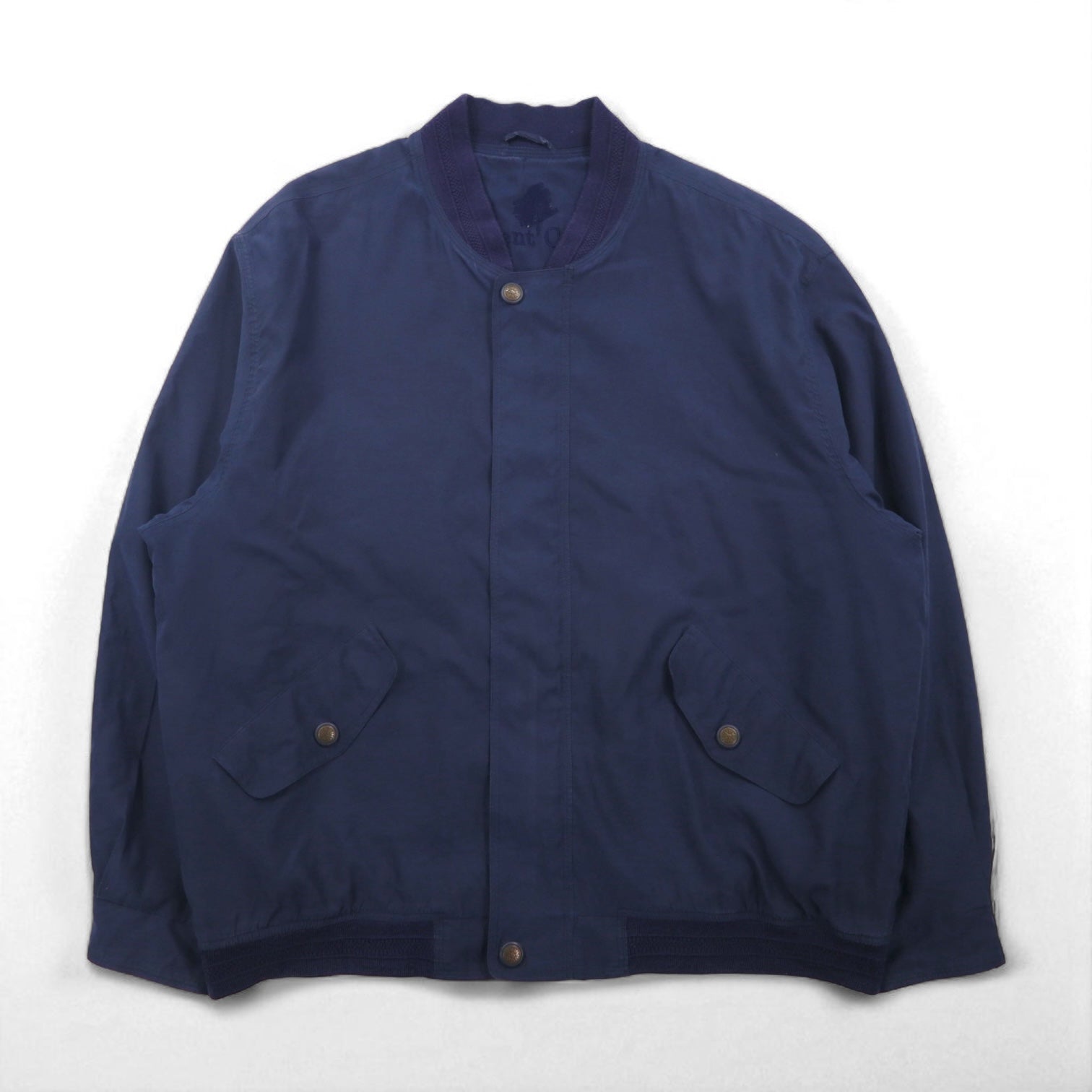 90s Vintage Bomber Jacket 90年代 ピーチスキン スウィングトップ ハリントンジャケット XL ネイビー Laurent Cerrer