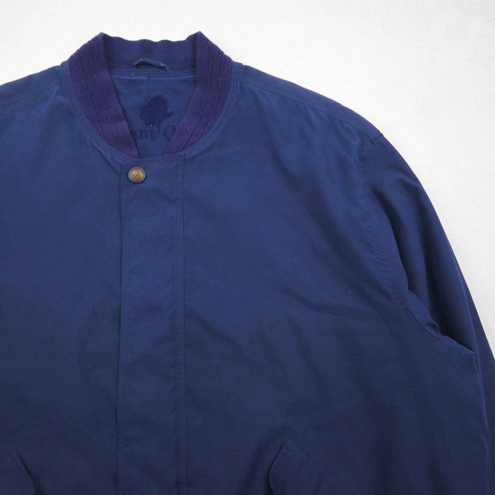 90s Vintage Bomber Jacket 90年代 ピーチスキン スウィングトップ ハリントンジャケット XL ネイビー Laurent Cerrer