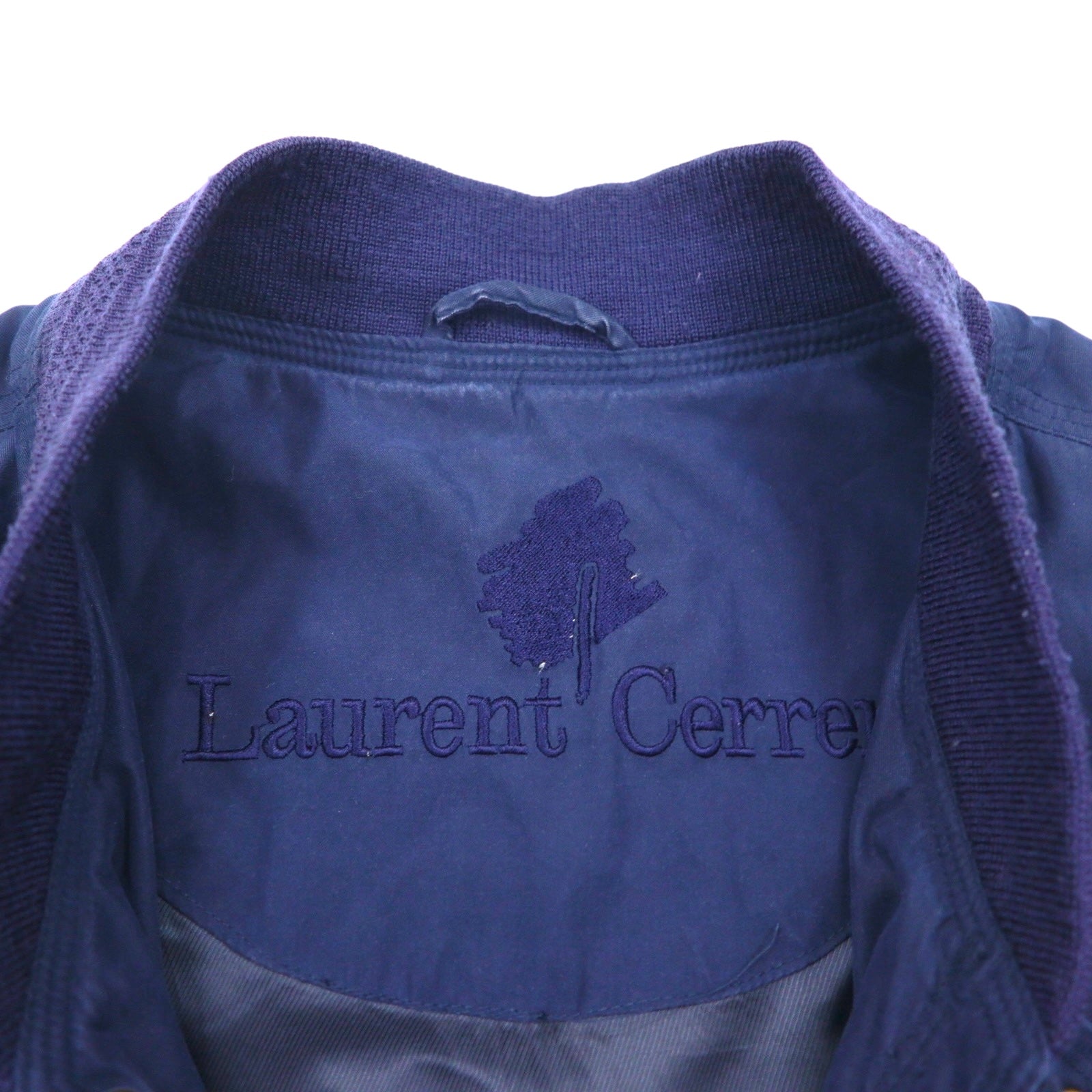 90s Vintage Bomber Jacket 90年代 ピーチスキン スウィングトップ ハリントンジャケット XL ネイビー Laurent Cerrer