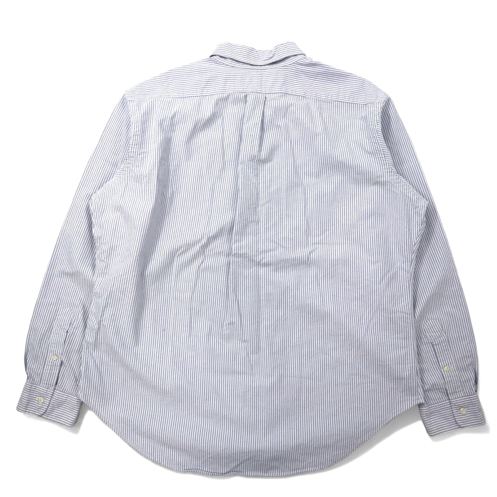 Ralph Lauren anni '90 camicia Oxford button-down XL blu a righe in cotone CLASSIC FIT con ricamo piccolo pony