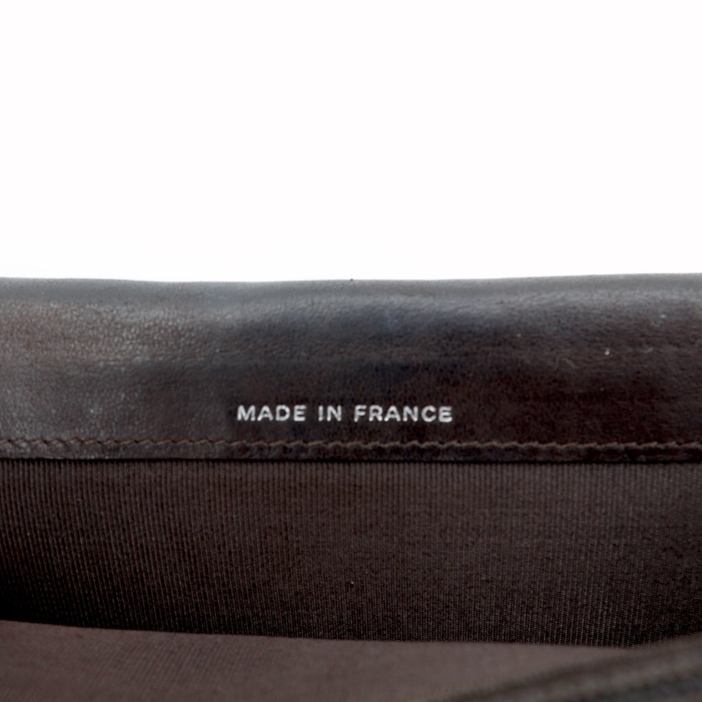 CHANEL 2.55ライン マトラッセ 財布 ブラック レザー キルティング ターンロック フランス製