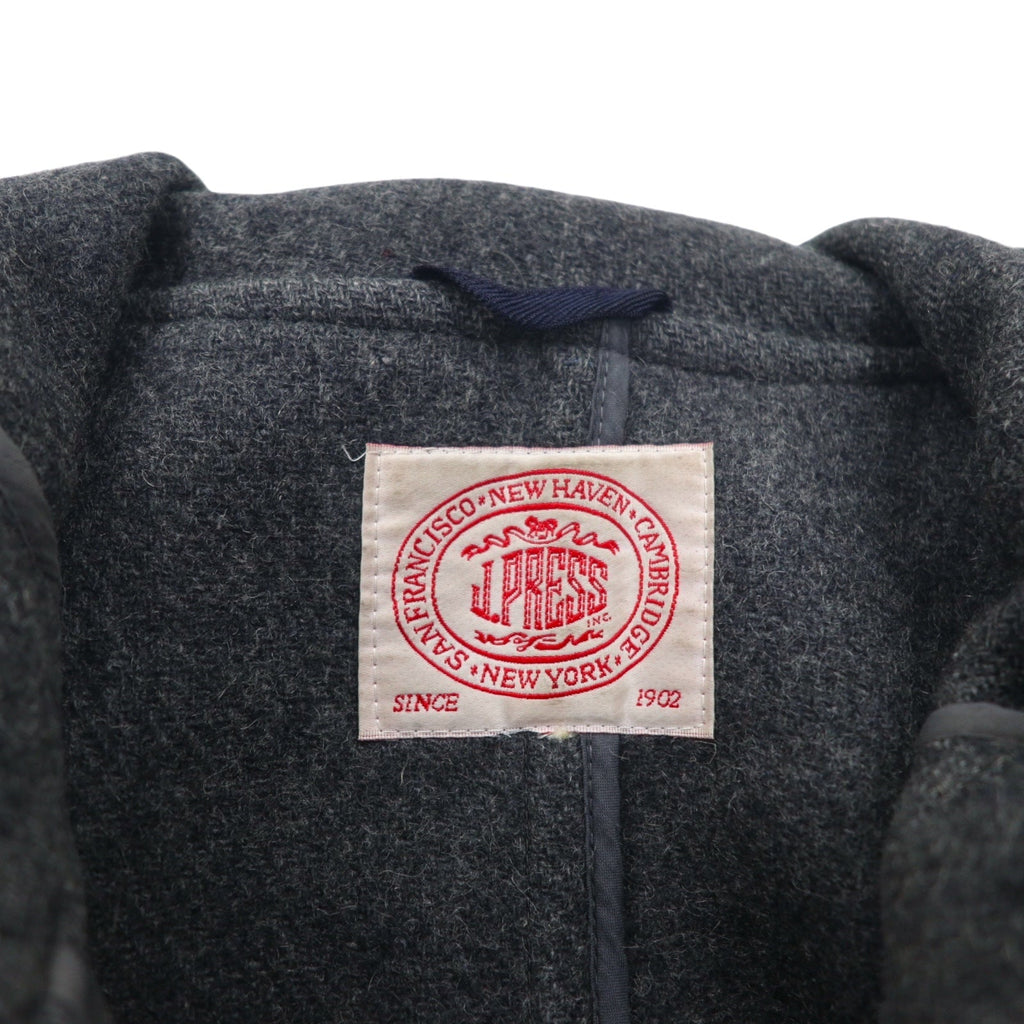 J.PRESS Anni '80 Montgomery L Grigio Panno di lana Bottoni a alamaro