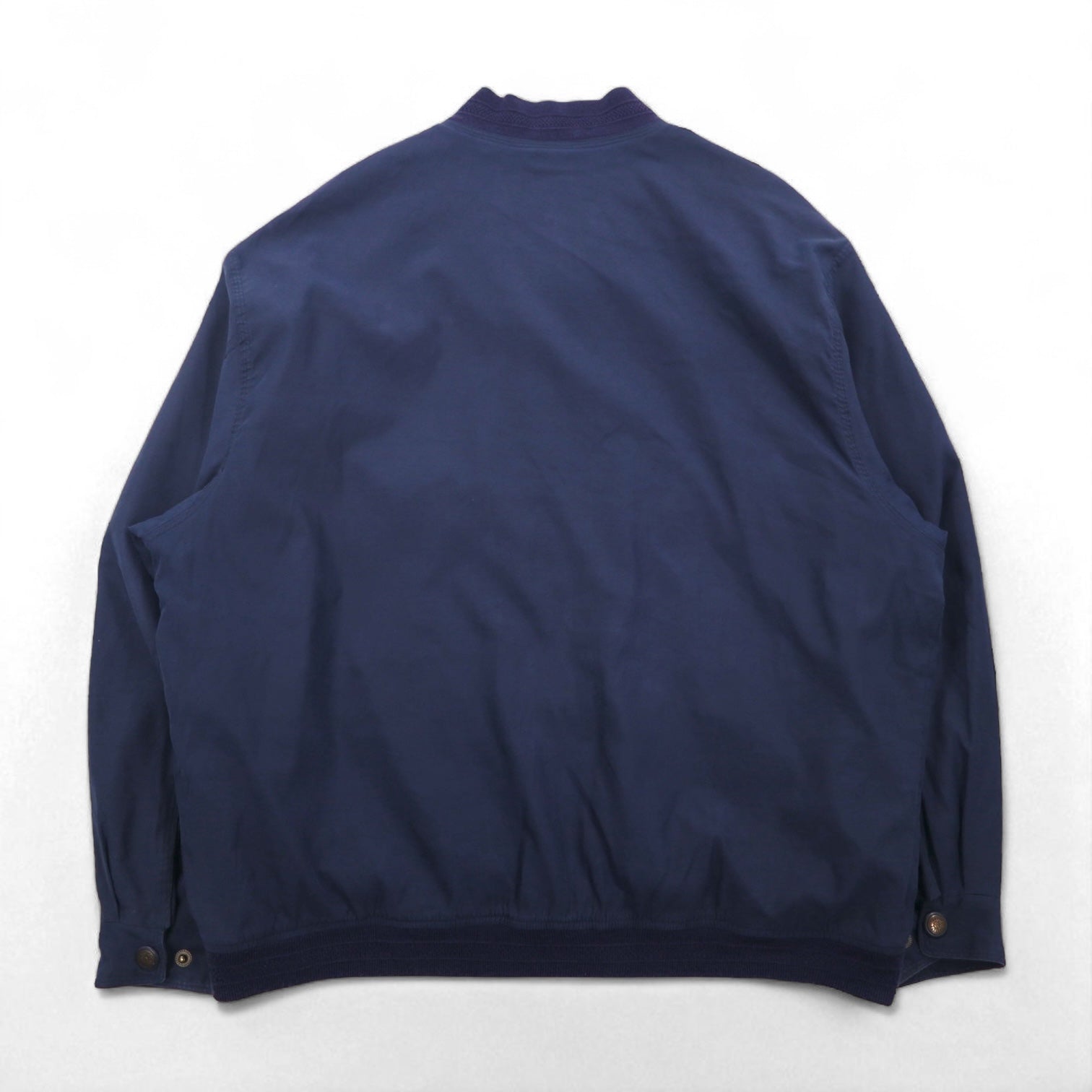 90s Vintage Bomber Jacket 90年代 ピーチスキン スウィングトップ ハリントンジャケット XL ネイビー Laurent Cerrer