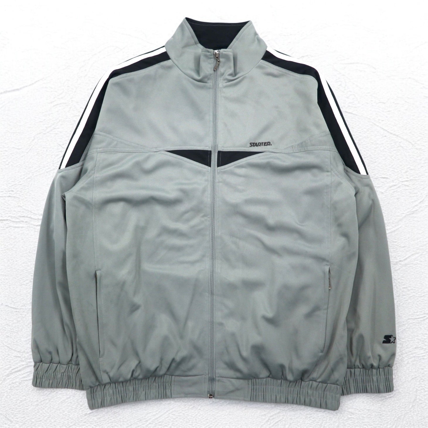 STARTER Anni '90 Track Jacket Tuta Sportiva XL Grigio Strisce Laterali Collo Alto