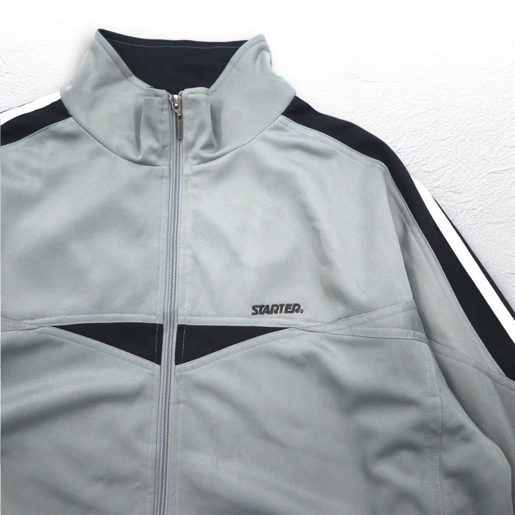 STARTER Anni '90 Track Jacket Tuta Sportiva XL Grigio Strisce Laterali Collo Alto