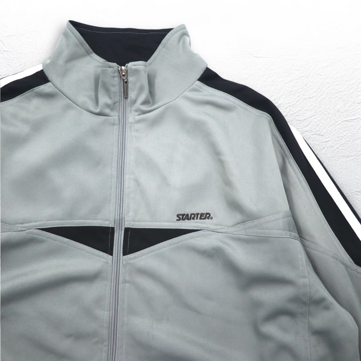 STARTER Anni '90 Track Jacket Tuta Sportiva XL Grigio Strisce Laterali Collo Alto