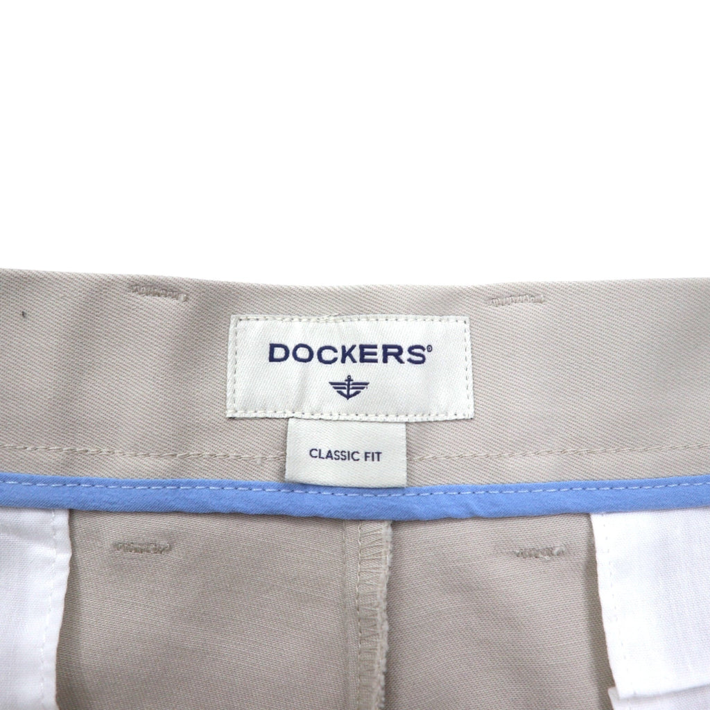 DOCKERS ( Levi's ) pantaloni chino ampi a pieghe 36 beige cotone CLASSIC FIT con piega centrale