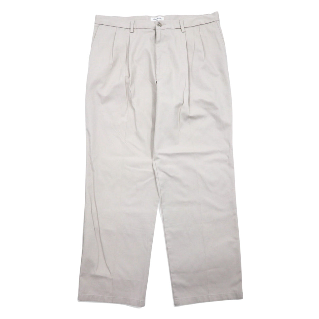 DOCKERS ( Levi's ) pantaloni chino ampi a pieghe 36 beige cotone CLASSIC FIT con piega centrale
