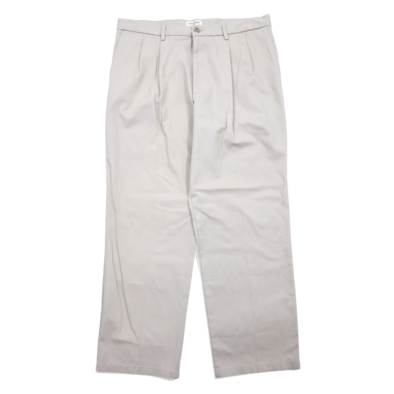 DOCKERS ( Levi's ) pantaloni chino ampi a pieghe 36 beige cotone CLASSIC FIT con piega centrale
