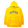 STEVE AND BARRY'S リバースウィーブ プルオーバーパーカー XL イエロー コットン カレッジ MICHIGAN アーチロゴ ビッグサイズ