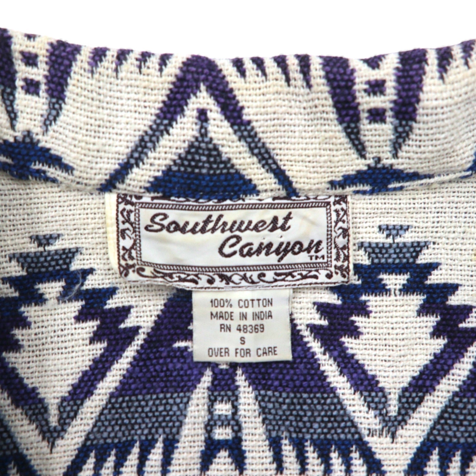 90s Vintage Jacquard Blazer 90年代 チマヨ柄 ジャガードジャケット S コンチョボタン ネイティブ柄 短丈 Southwest Canyon