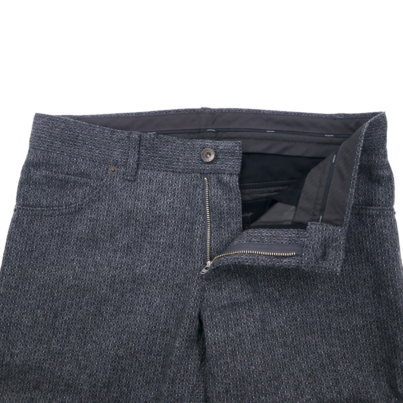 JOSEPH HOMME Pantaloni 5 tasche birdseye taglia M, grigio, in lana