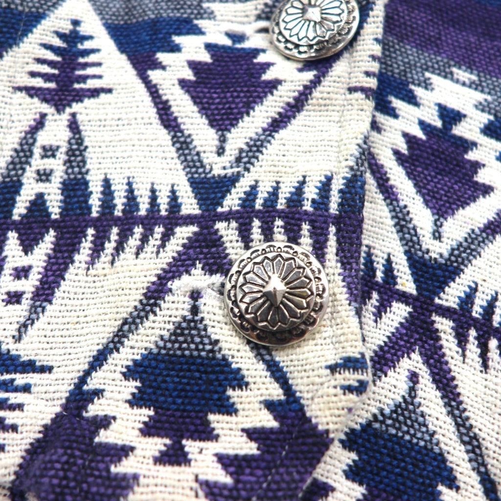 90s Vintage Jacquard Blazer 90年代 チマヨ柄 ジャガードジャケット S コンチョボタン ネイティブ柄 短丈 Southwest Canyon