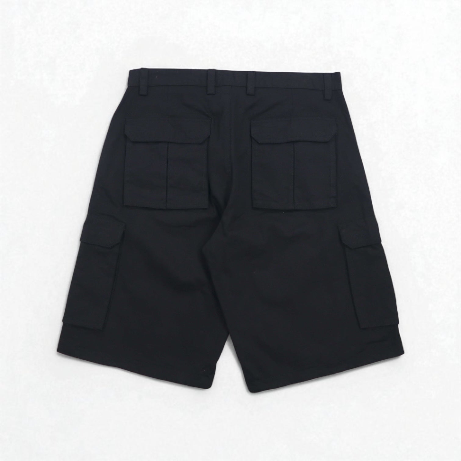 NOIZ Anni '90, pantaloncini cargo ampi, taglia XL, neri, in cotone PREMIUM JEANS, lunghezza al ginocchio