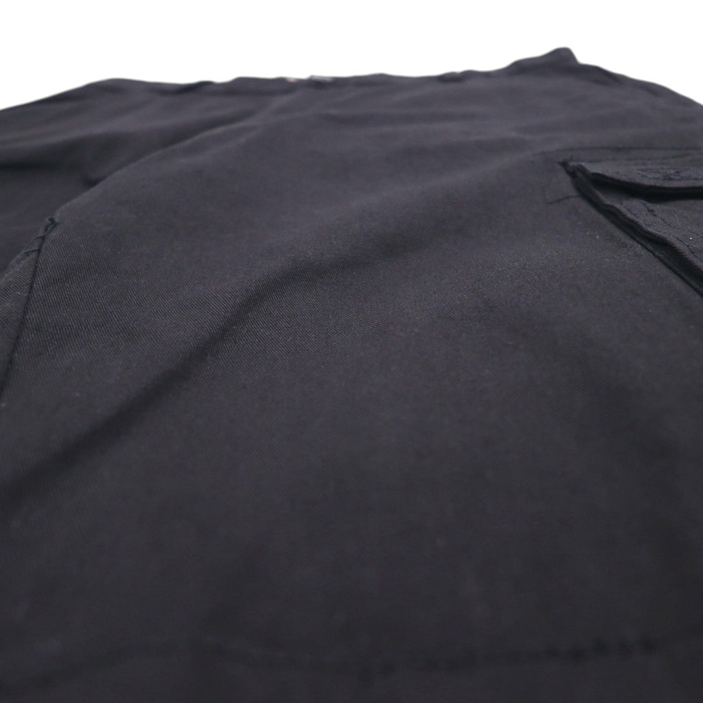 NOIZ Anni '90, pantaloncini cargo ampi, taglia XL, neri, in cotone PREMIUM JEANS, lunghezza al ginocchio