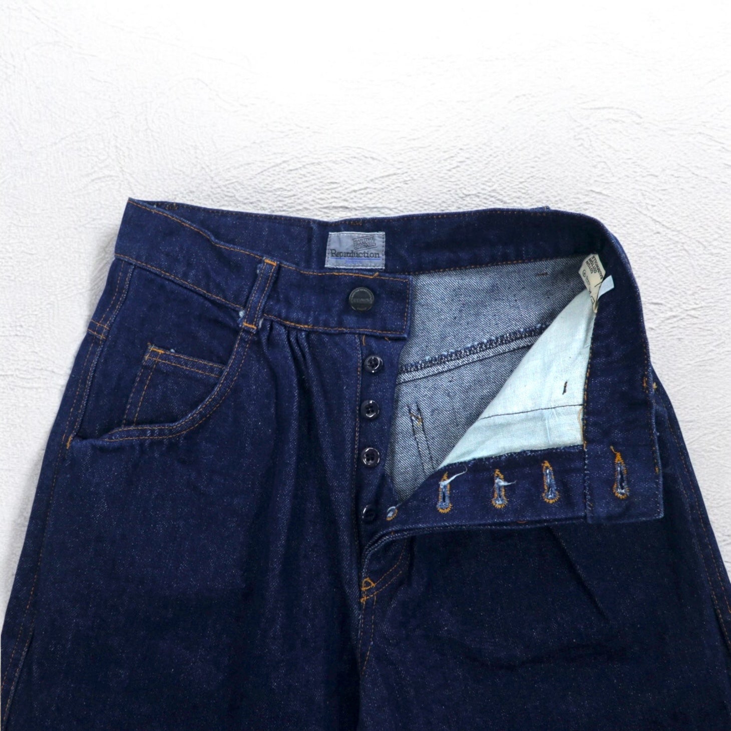 MARITHE + FRANCOIS GIRBAUD Made in France Anni '80 Jeans riproduzione Vita alta Gamba larga Affusolata Pantaloni in denim S Indaco Blu Cotone