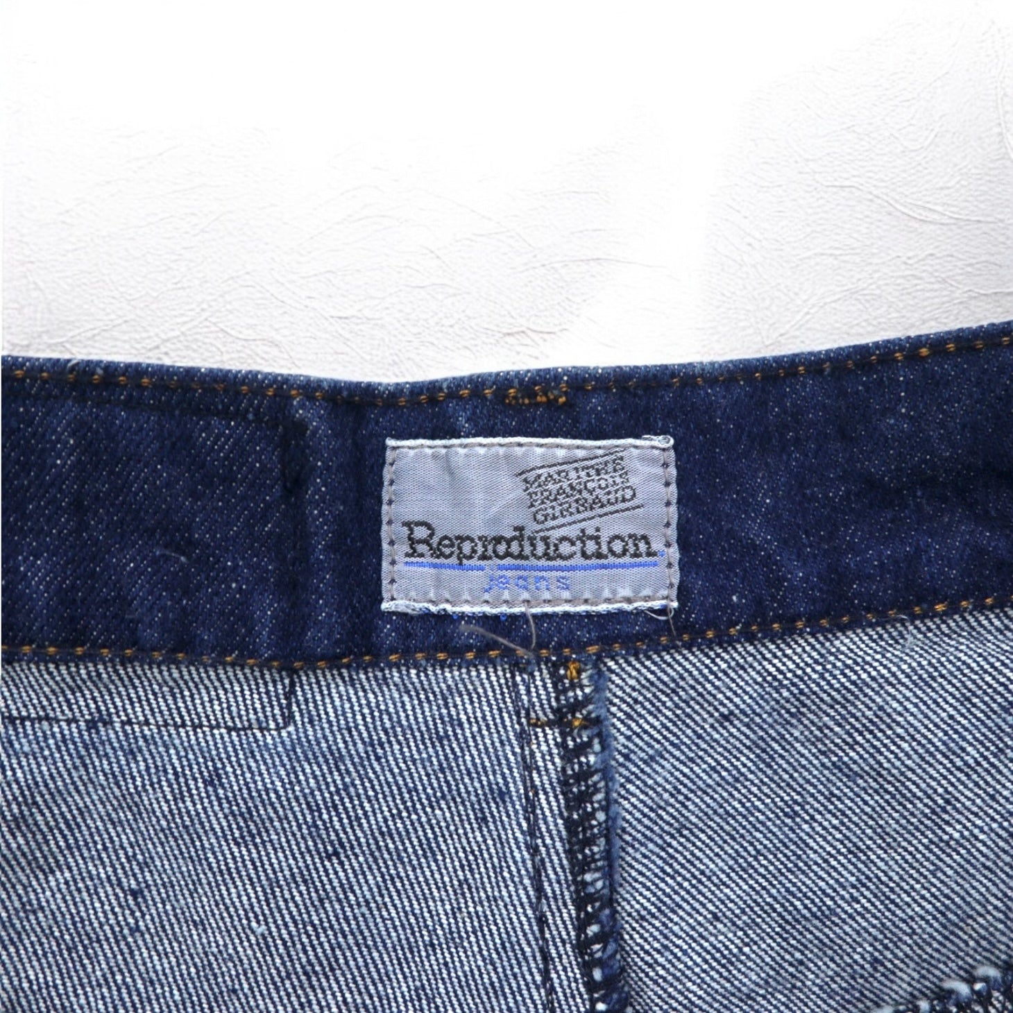 MARITHE + FRANCOIS GIRBAUD Made in France Anni '80 Jeans riproduzione Vita alta Gamba larga Affusolata Pantaloni in denim S Indaco Blu Cotone