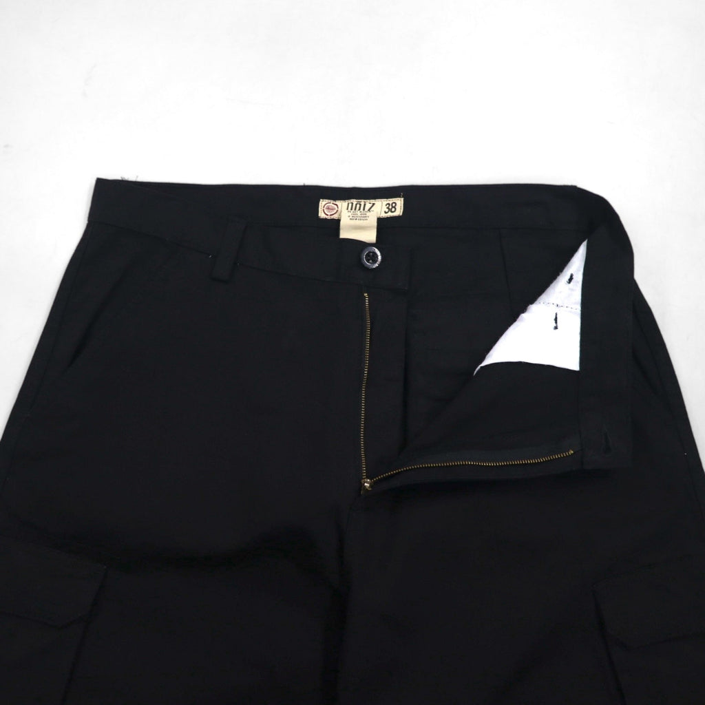 NOIZ Anni '90, pantaloncini cargo ampi, taglia XL, neri, in cotone PREMIUM JEANS, lunghezza al ginocchio