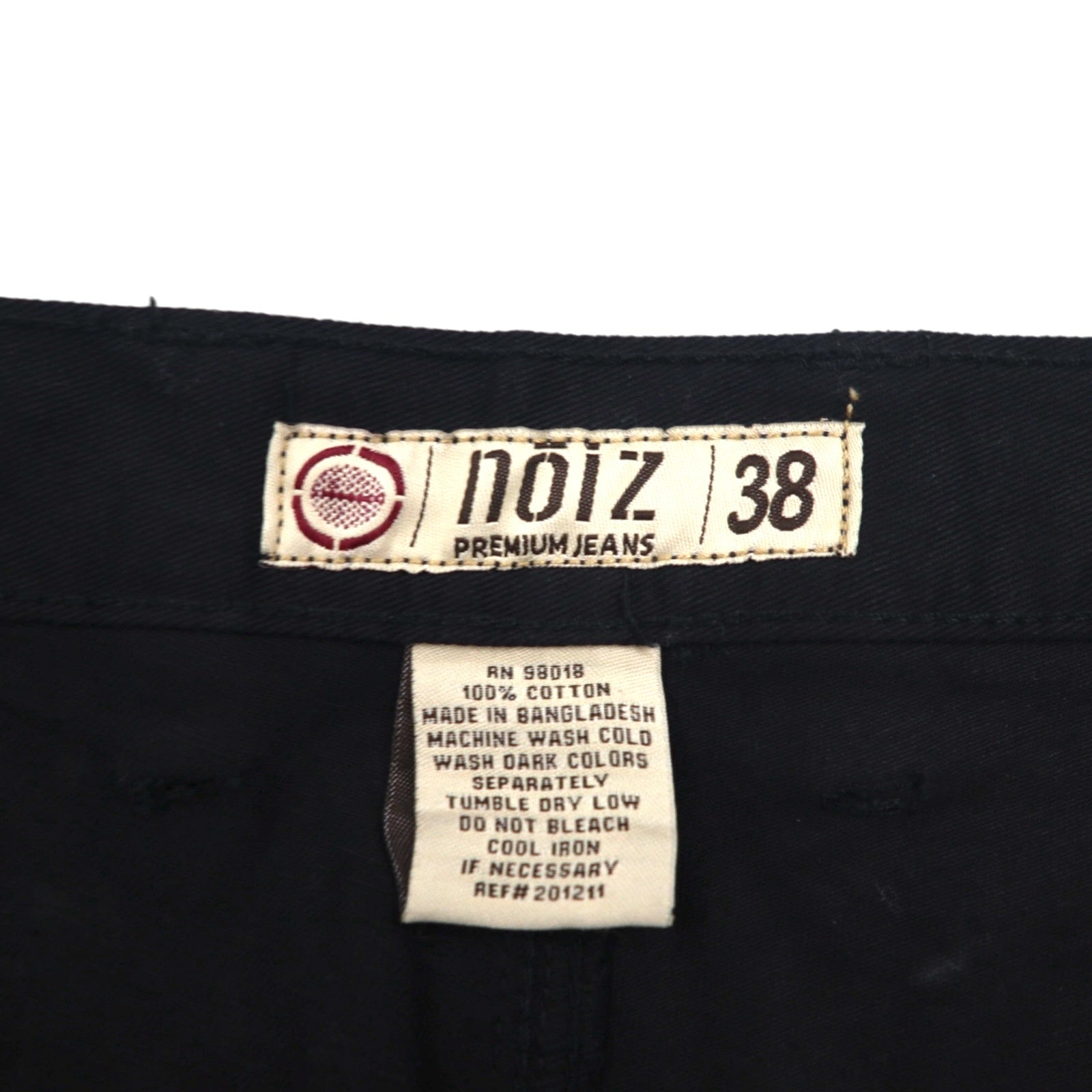 NOIZ Anni '90, pantaloncini cargo ampi, taglia XL, neri, in cotone PREMIUM JEANS, lunghezza al ginocchio