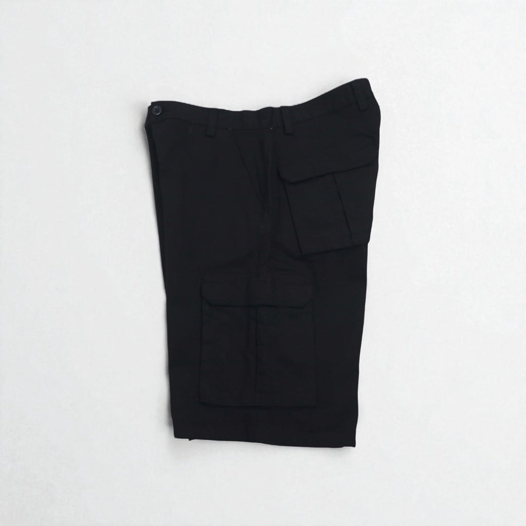 NOIZ Anni '90, pantaloncini cargo ampi, taglia XL, neri, in cotone PREMIUM JEANS, lunghezza al ginocchio